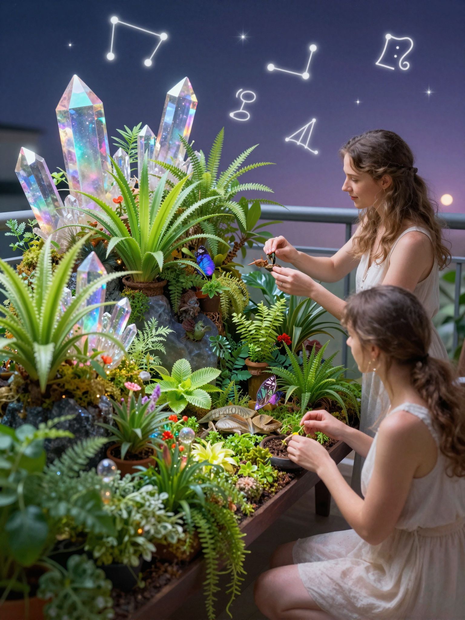 A teraszon sarkantyús virágokkal vonzhatjuk a pollenszerzőket.