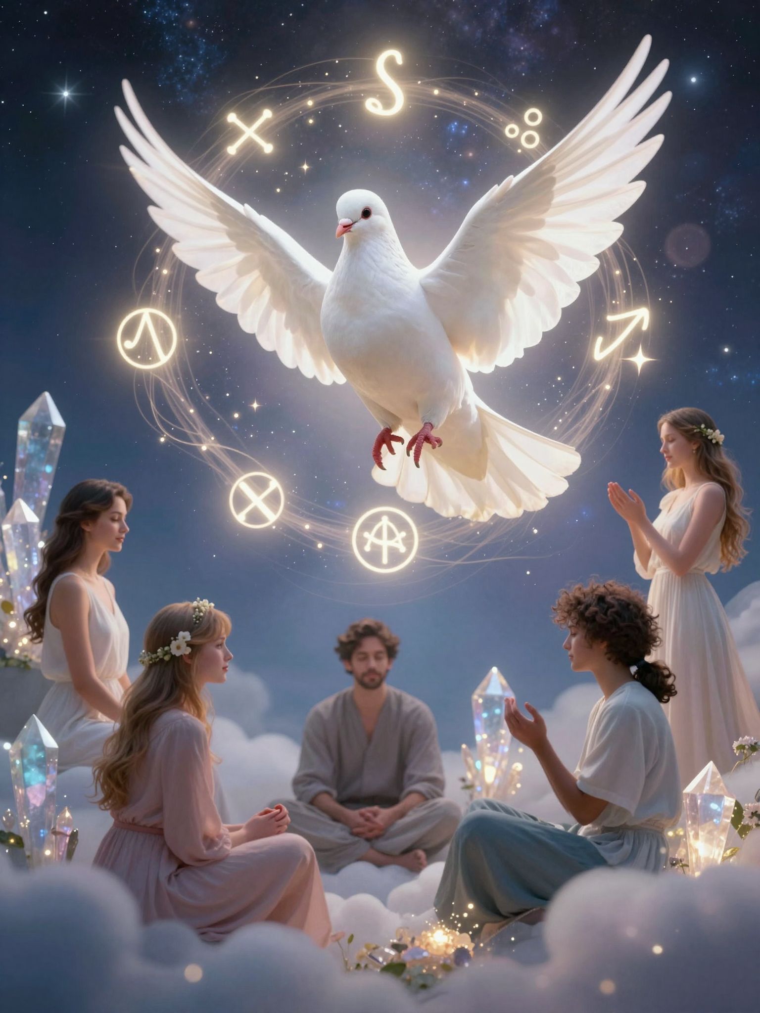 A galamb szimbolizálja a szeretetet és a harmóniát.