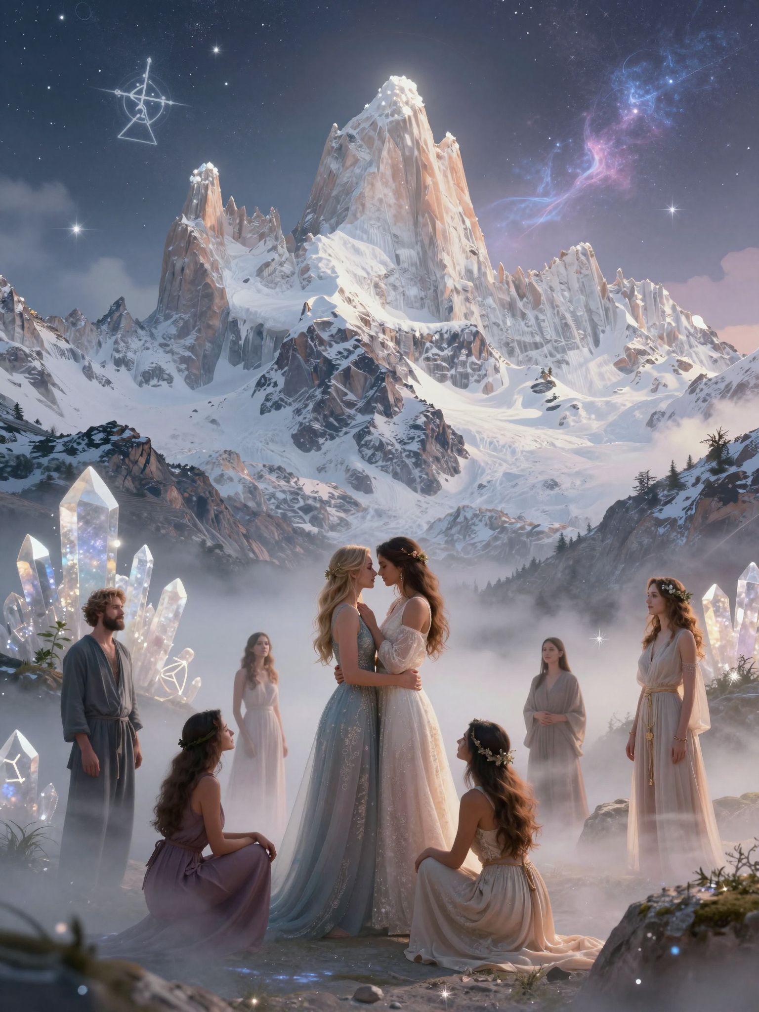 A havas hegyek gyakran a bölcsesség és felfedezés szimbólumai.