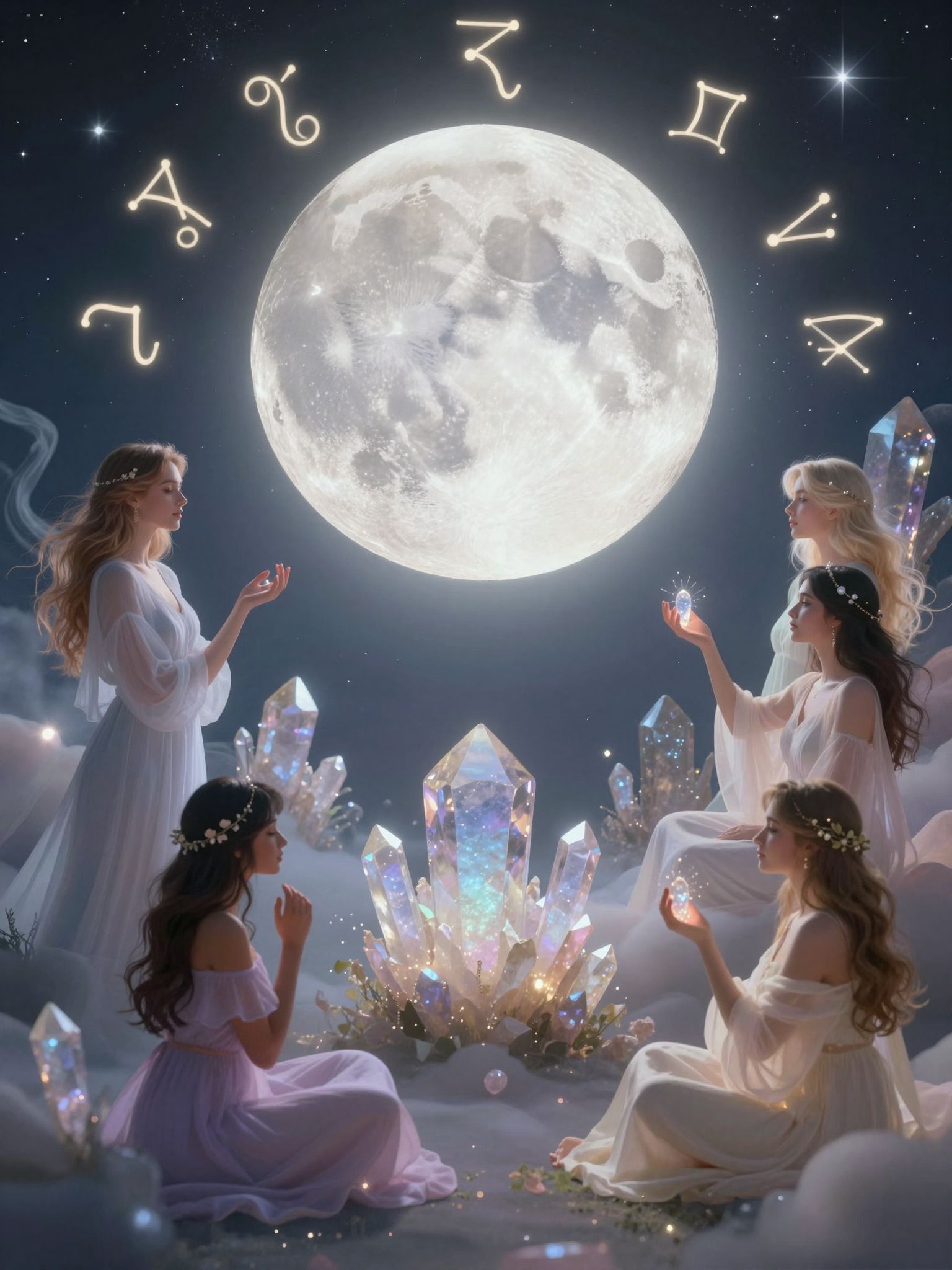 A hold fázisai tükrözik a női ciklus ritmusát.